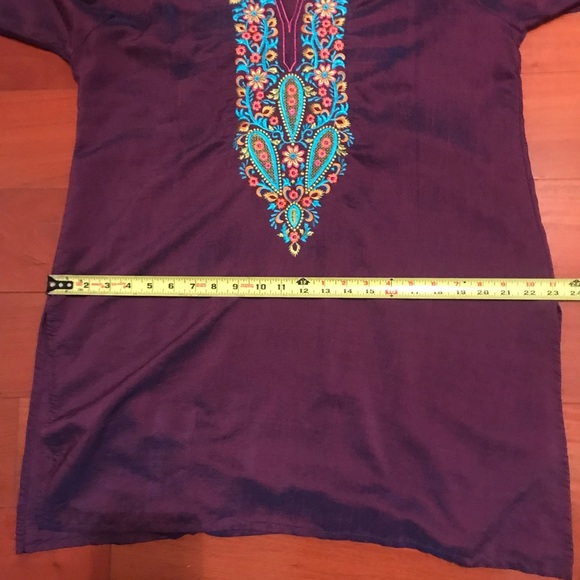 VL Collection Enterprises Pakistan Purple Embroidered Blouse - Picture 8 of 9